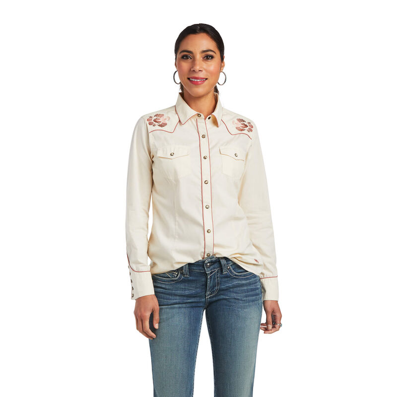 Ariat Hemden Damen - Real Georgia Weiß ( RZWMU-8137 )